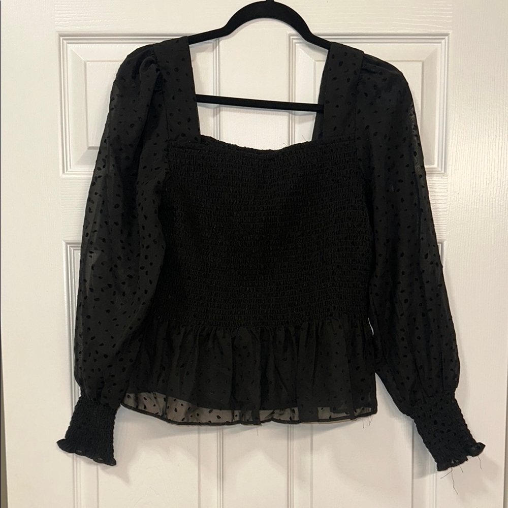 Nine West Sheer Long Sleeve Top